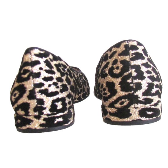 Designer Aldo Shimmer Animal Print Black /Silver Pointed Toe Flats Size  8.5 M - Picture 6 of 16